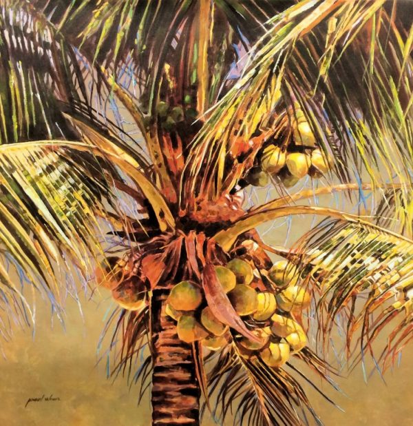 "Coconut Palm" by Paul Wren, size 40w x 40h