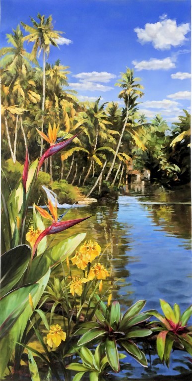 "Florida Tropical" by Silvia Suarez, size 24w x 48h