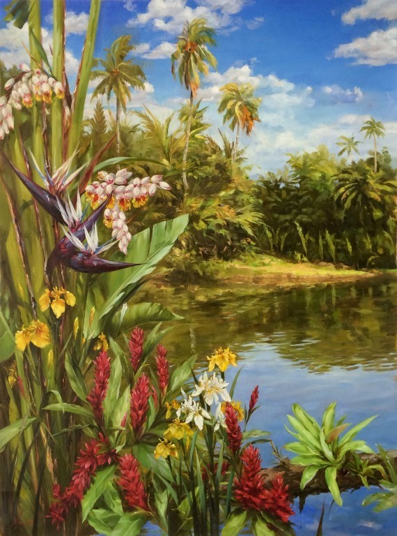 "Florida Tropical" by Silvia Suarez, size 30w x 40h