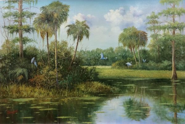 "Old Florida" by Villaflor Bacci, size 36w x 24h