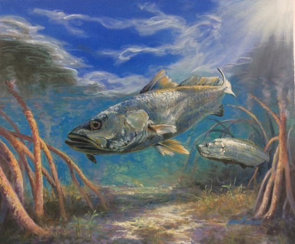 "Redfish" by Paul Wren, size 20w x 16h