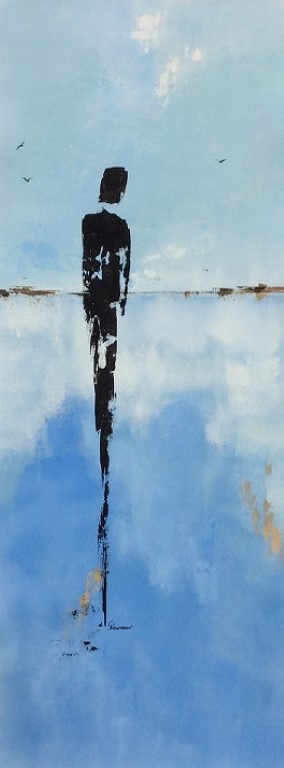 "Deep in the Quiet I" by Gudrun Newman, size 16w x 40h