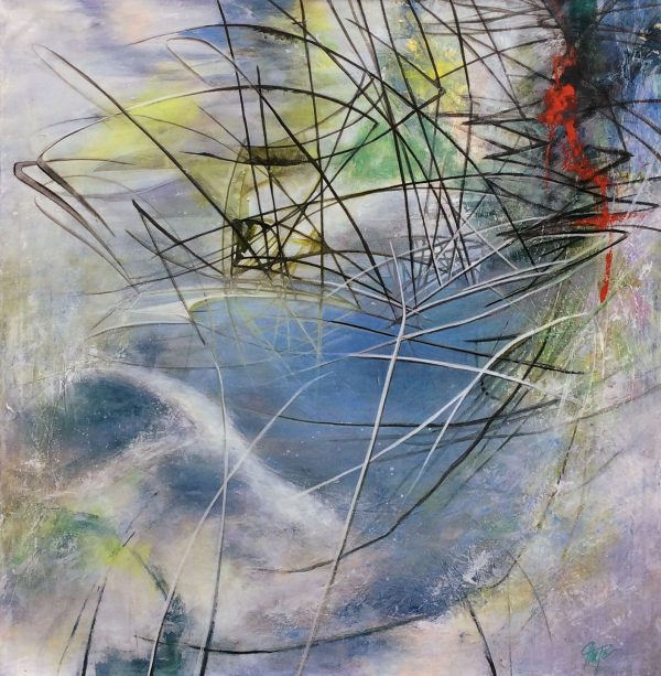 "Abstract Nature of Reeds VI" by Patricia Chute, size 40w x 40h