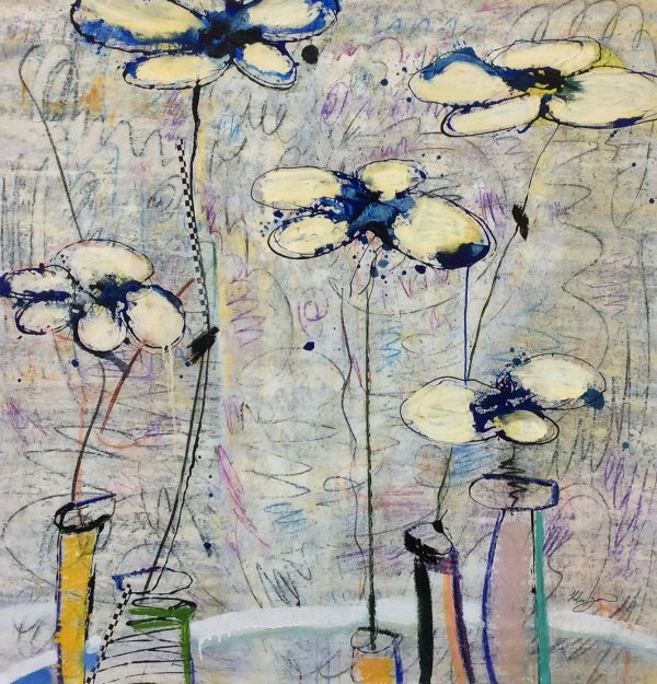 "Fleurs LXII" by Helen Zarin, size 40w x 40h