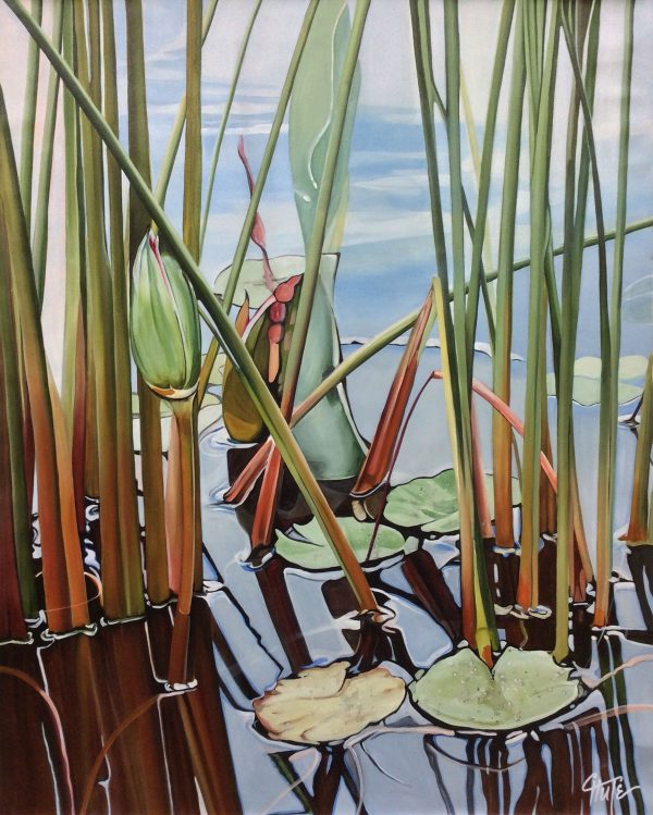 "Abstract Reeds" by Patricia Chute, size 40w x 50h