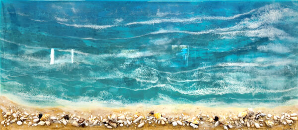 "Edge of Paradise" by Jacqueline Mack, size 80w x 36h