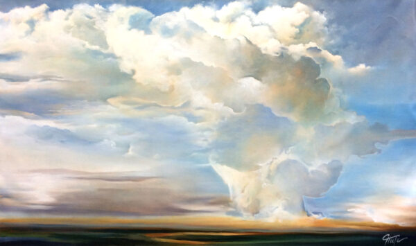 "Blue Sky" by Patricia Chute, size 60w x 36h