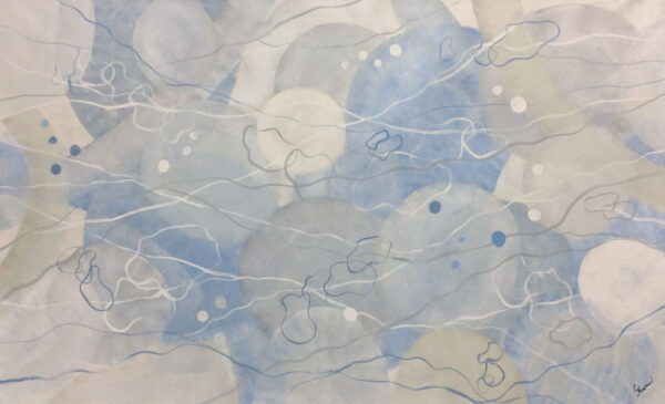 "Blue Motion" by Gudrun Newman, size 66w x 40h