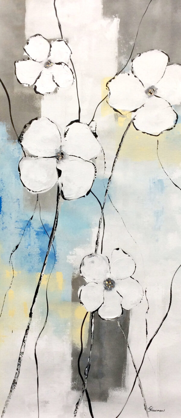 "Flowers in Bloom I" by Gudrun Newman, size 16w x 40h