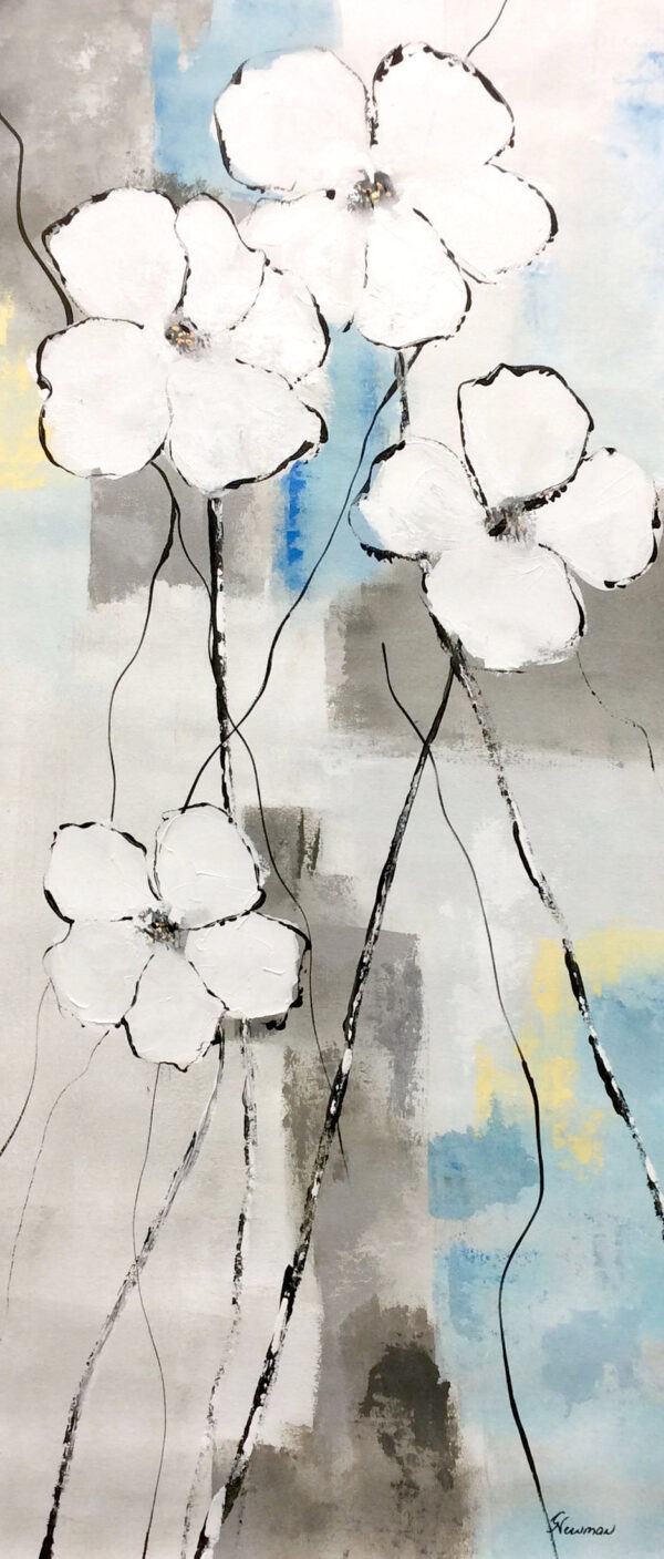 "Flowers in Bloom II" by Gudrun Newman, size 16w x 40h