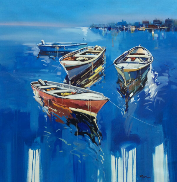 "Out Boating III" by Fran Martin, size 47w x 47h