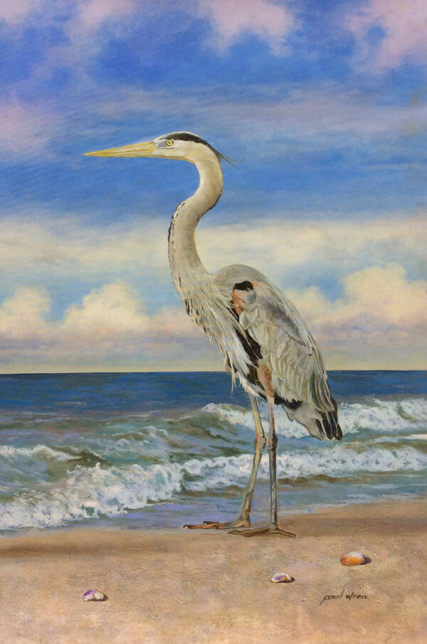 "Heron" by Paul Wren, size 24w x 36h