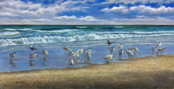 "Sandpiper Beach" by Paul Wren, size 72w x 36h