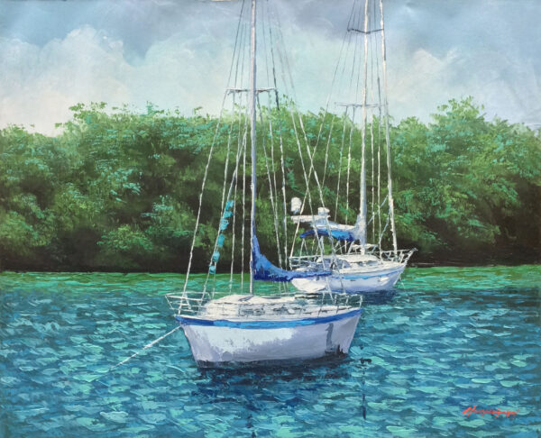 "Out Boating" by Mauricio Garay, size 30w x 24h