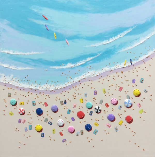 "Whimsical Beach Series" by Alfredo Candela, size 40w x 40h