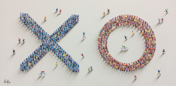 "XO" by Bartus, size 47w x 24h