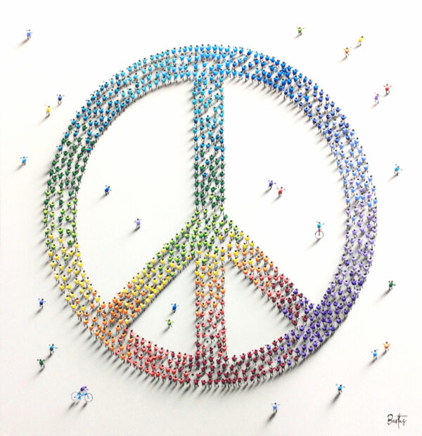 "Peace II" by Bartus, size 40w x 40h