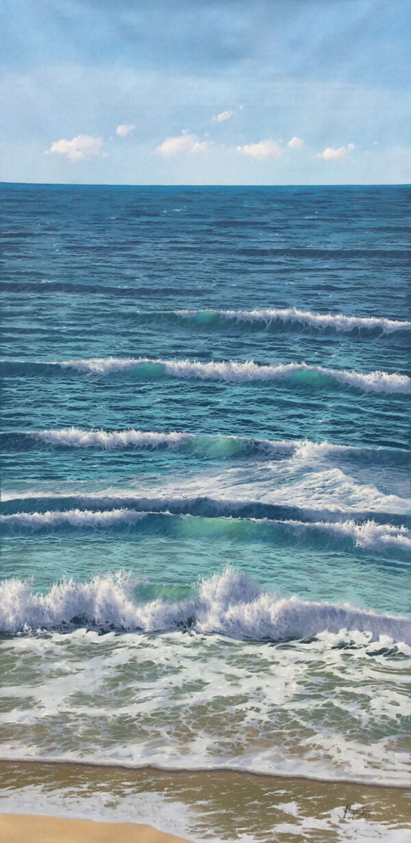 "Waves Meet the Shore Series" by Antonio G. Soler, size 36w x 72h