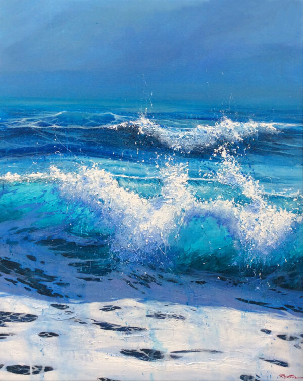 "Breaking Waves" by Fran Martin, size 34w x 42h