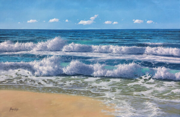 "Waves Meet the Shore Series" by Soler, size 47w x 31h
