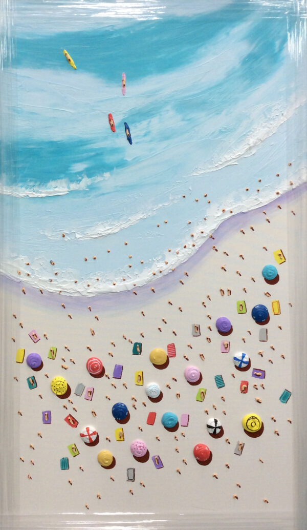"Whimsical Beach Series" by Alfredo Candela, size 24w x 40h