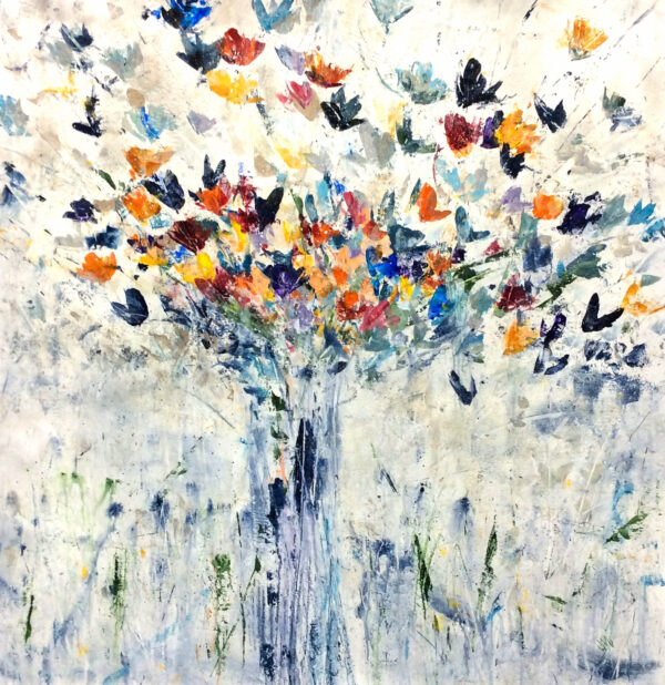 "Bright Butterfly Bouquet" by Jodi Maas, size 50w x 50h