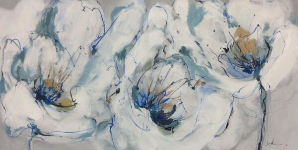 "Floral Whisper III" by Angela Maritz, size 72w x 36h