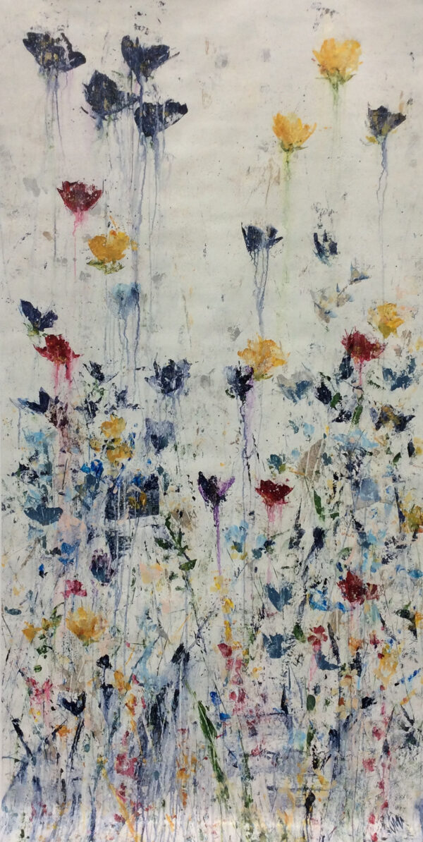 "Floating In The Garden III" by Jodi Maas, size 36w x 72h