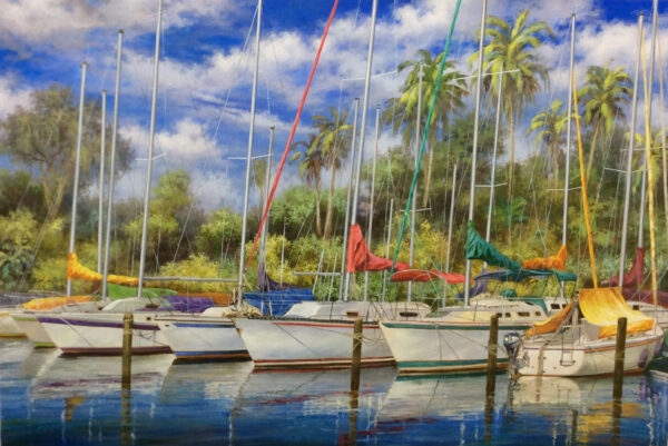 "Colorful Marina II" by Paul Wren, size 60w x 40h