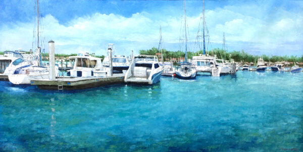 "Naples Marina Series" by Mauricio Garay, size 72 x 36