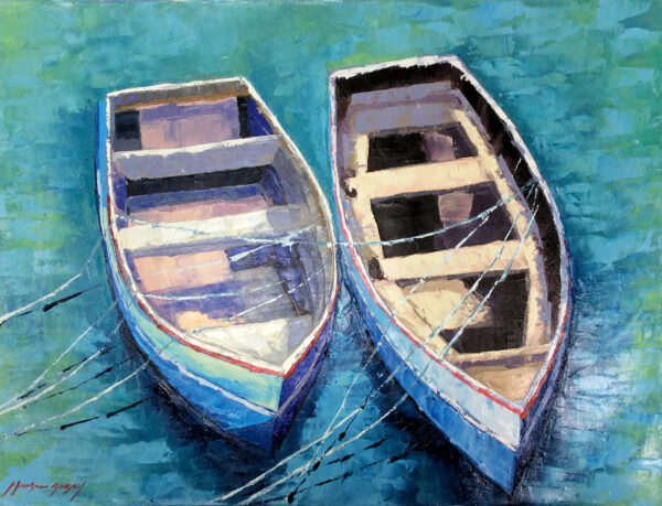 "Row Boats" by Mauricio Garay, size 22 x 16