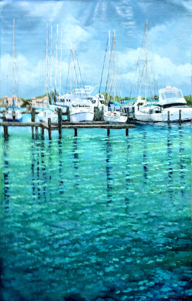 “Naples Marina Series” by Mauricio Garay, size 40 x 60 Framing