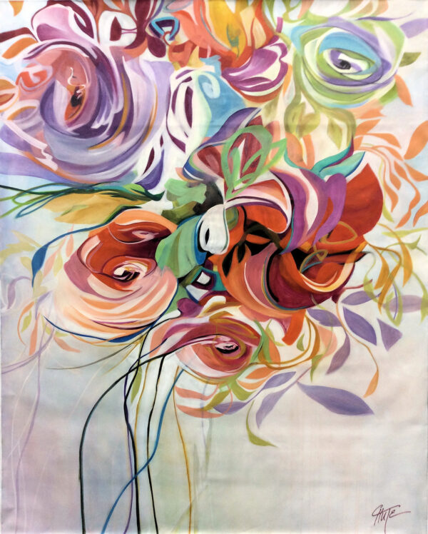 "Artistic Flourish I" by Patricia Chute, size 48w x 60h