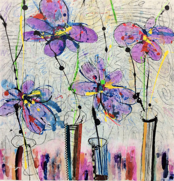 "Fleurs Abstraction XLIII" by Helen Zarin, size 50 x 50