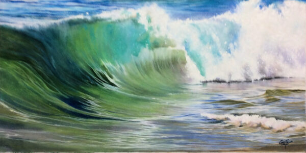 "Waves on Beach" by Patricia Chute, size  72 x 36