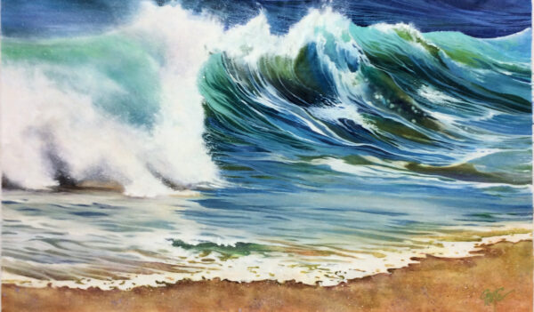 "Waves on Beach" by Patricia Chute, size  60 x 36