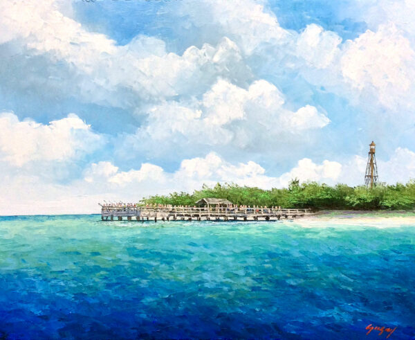 "Sanibel Pier" by Mauricio Garay, size 30 x 24"