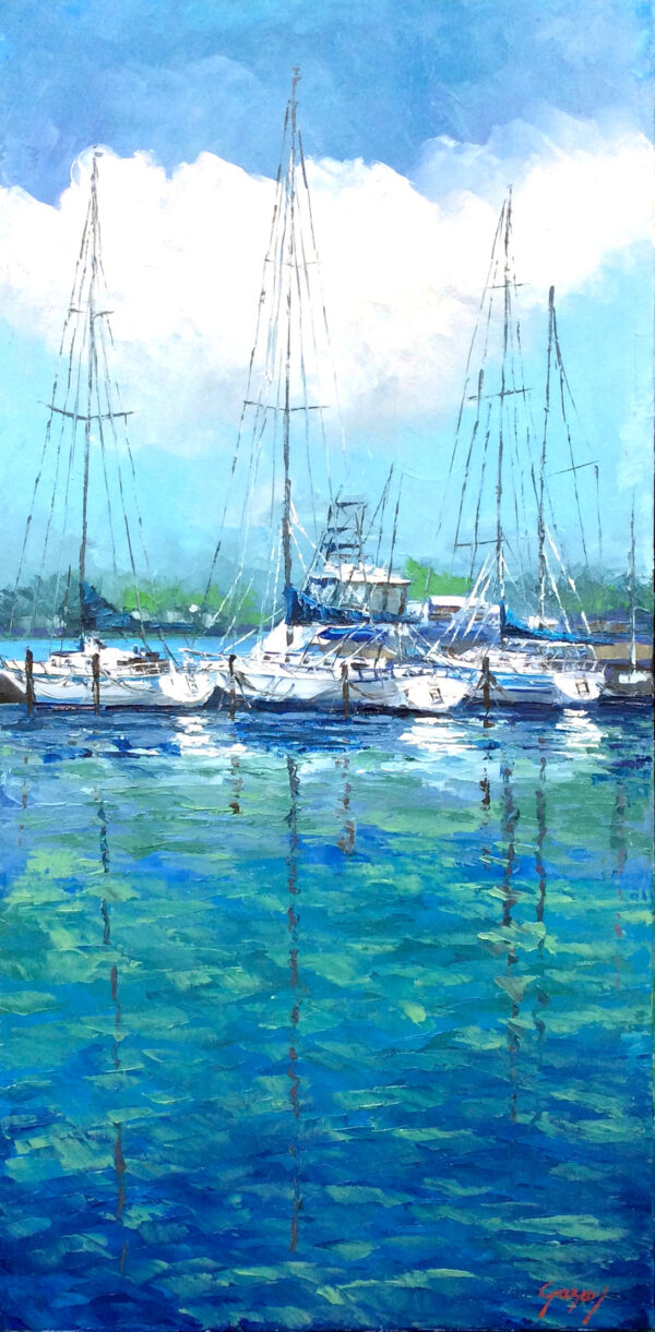 "Naples Marina" by Mauricio Garay, size 15 x 30"