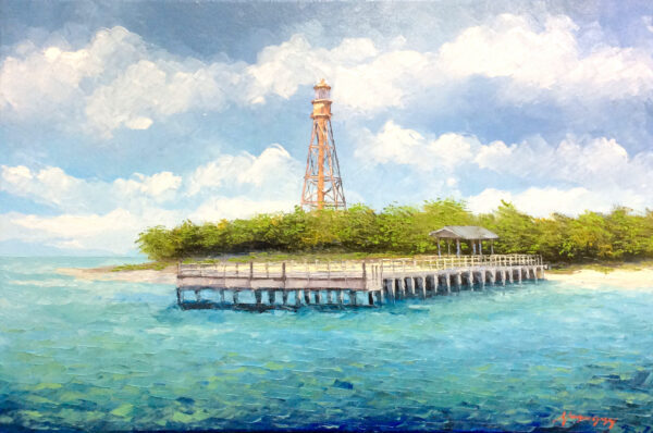 "Sanibel Lighthouse" by Mauricio Garay, size 36 x 24"