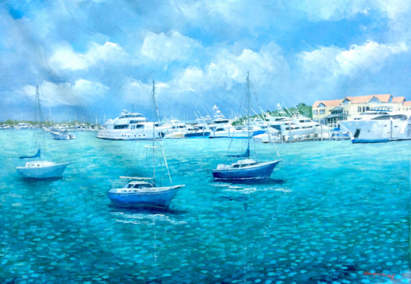 "Naples Marina" by Mauricio Garay, size 60x40"
