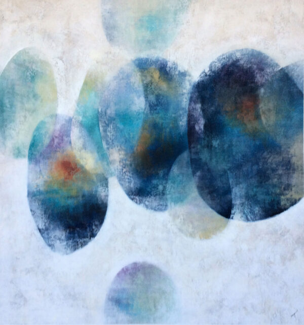 "Rocks in the Water" by Akiyama, 50"w x 50"h