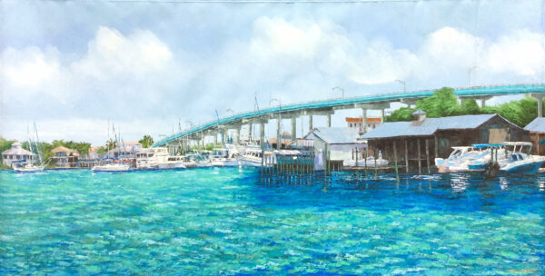 "Bridge to Ft. Myers Beach" by Mauricio Garay, size 72x36"