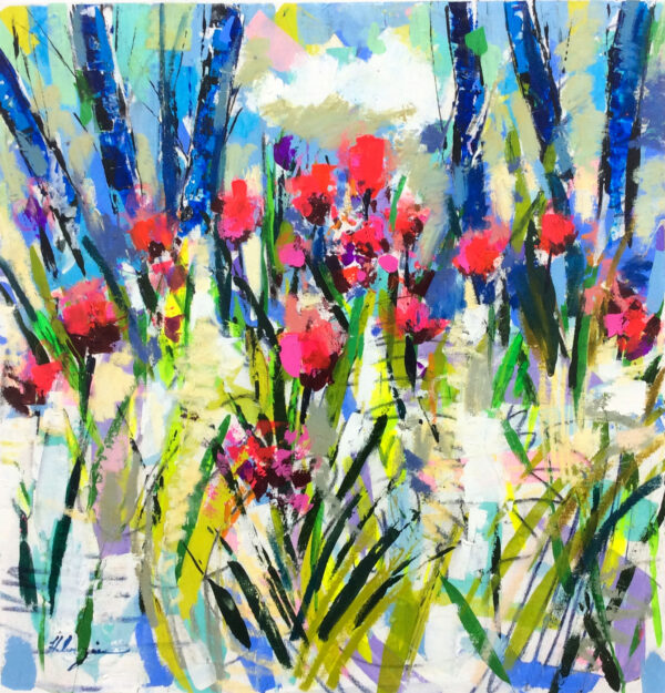 "Jardin lll" by Helen Zarin, size 30x30"