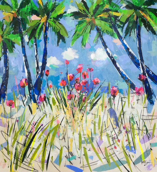 "Arboreal Palms" by Helen Zarin, size 40x40"