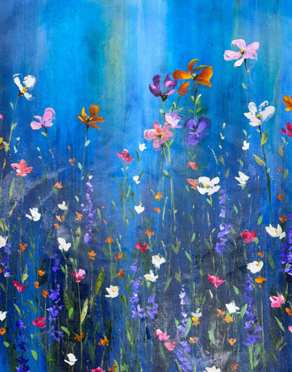 "Among the Flower Fields" by Sydney Edmunds, size 50x60"