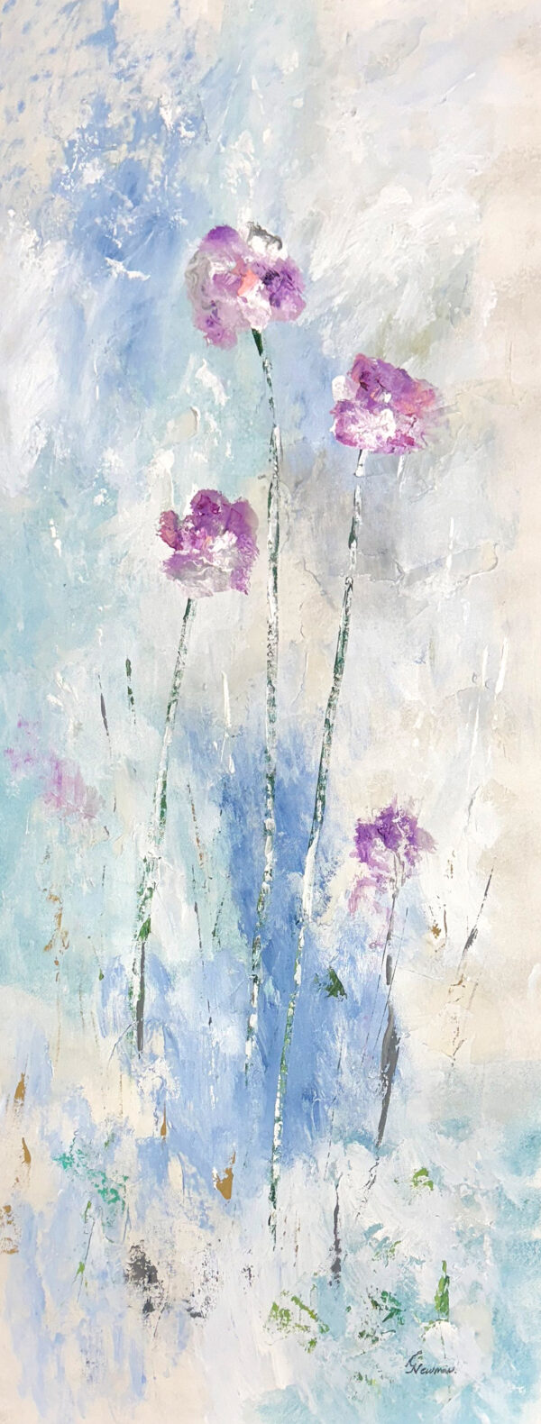 "Fuchsia Dream l" by Gudrun Newman, size 15" x 40"