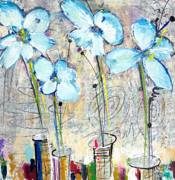 "Fleurs Abstracto XCI" by Helen Zarin, size 30" x 30"