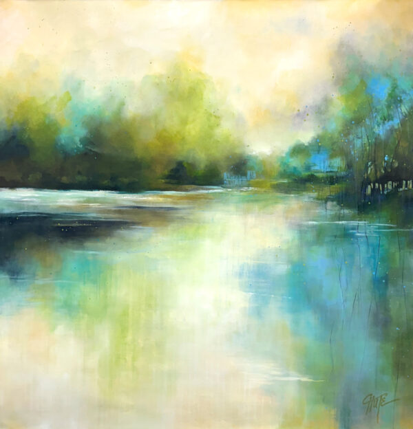 "Water Landscape" by Patricia Chute, size 48x48