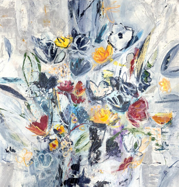 "Martini Petals ll" by Jodi Maas, size 50" x 50"