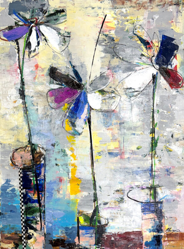 "Fleurs Abstracto X-8" by Helen Zarin, size 30" x 40"